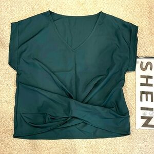 SHEIN Frenchy Women’s Army Green Loose Blouse - Size Medium